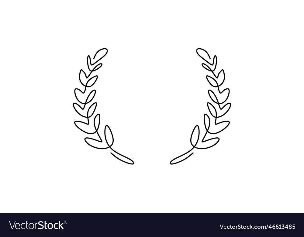 Laurel wreath one line drawing