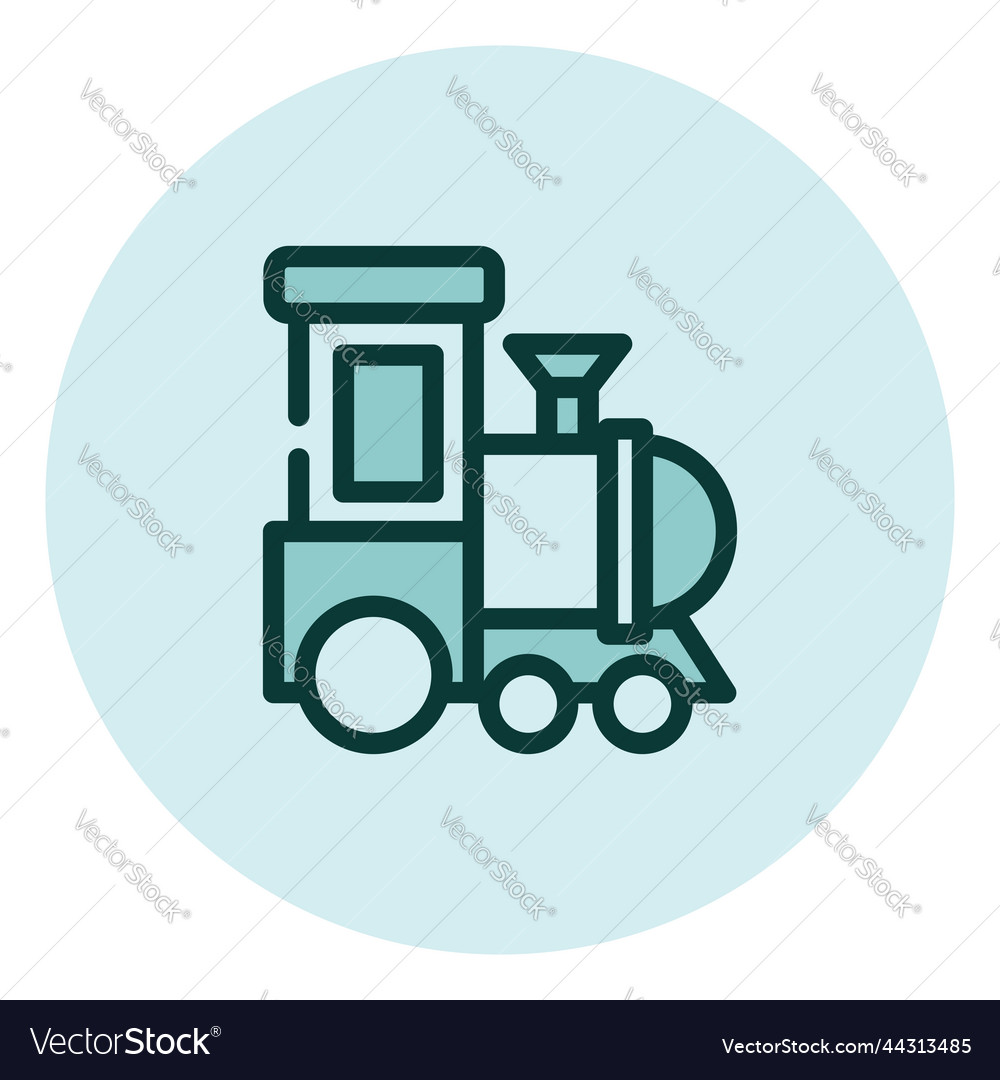 Locomotive on rails a white background Royalty Free Vector