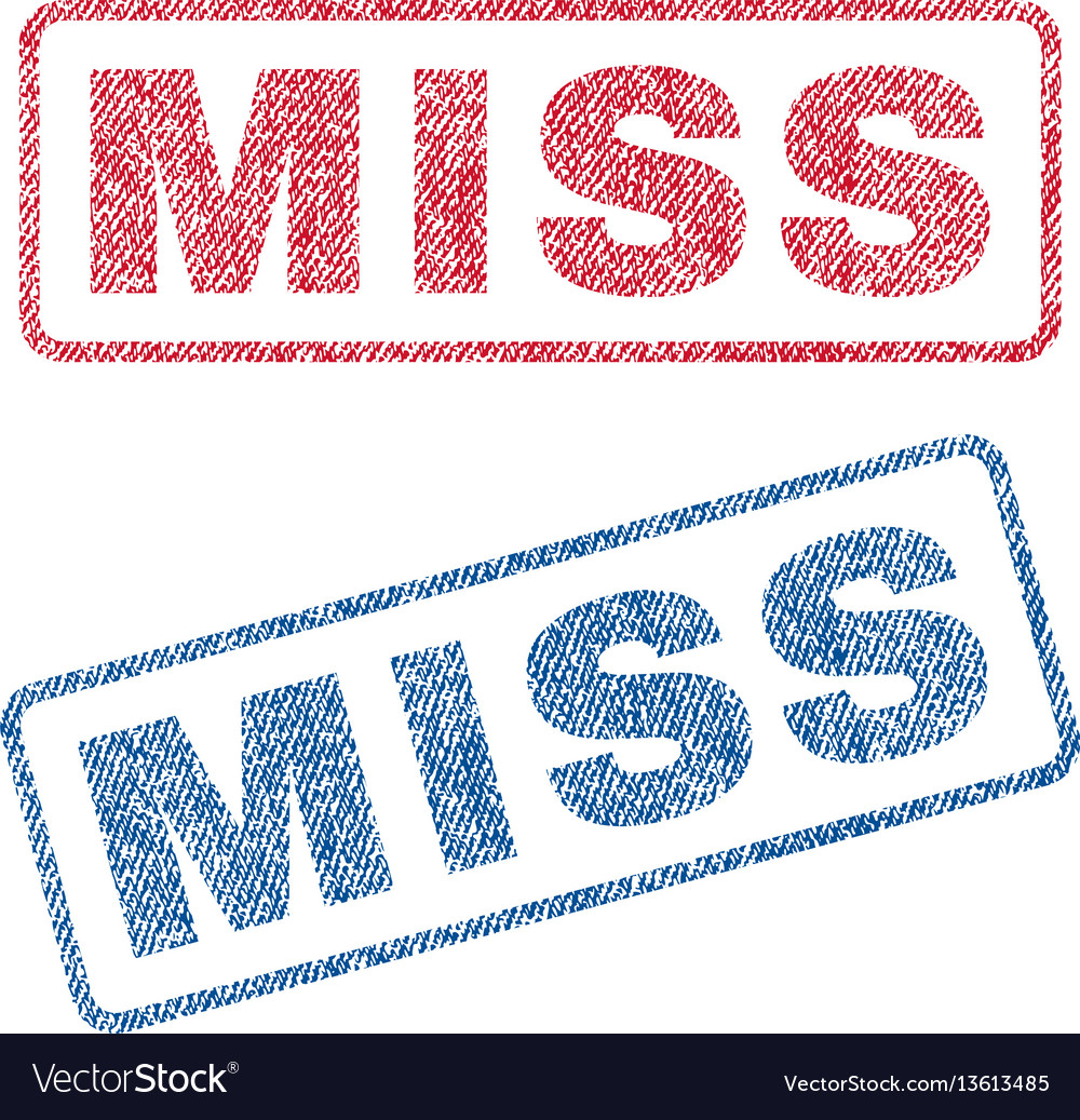 Miss textile stamps Royalty Free Vector Image - VectorStock