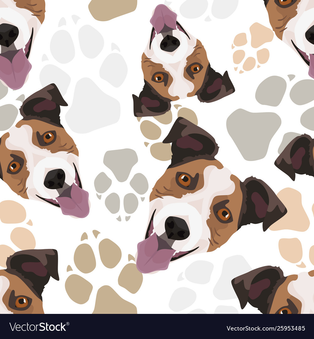 Pattern dog paws jack russell terrier