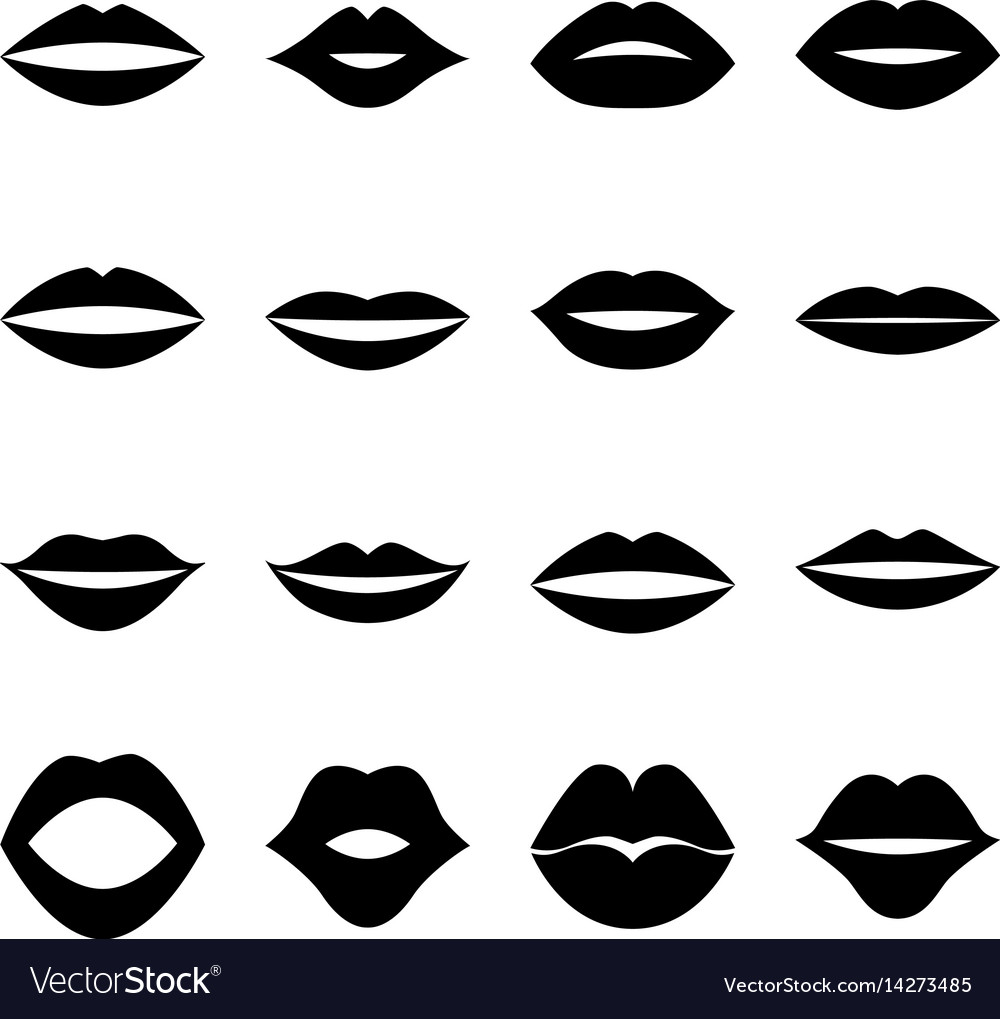 Set of lips Royalty Free Vector Image - VectorStock