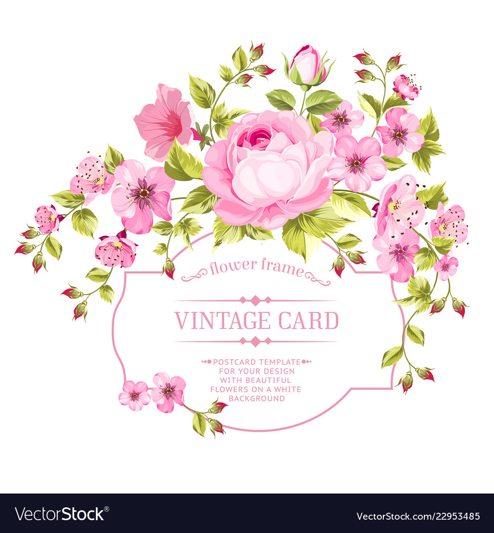 Spring flowers bouquet for vintage card Royalty Free Vector