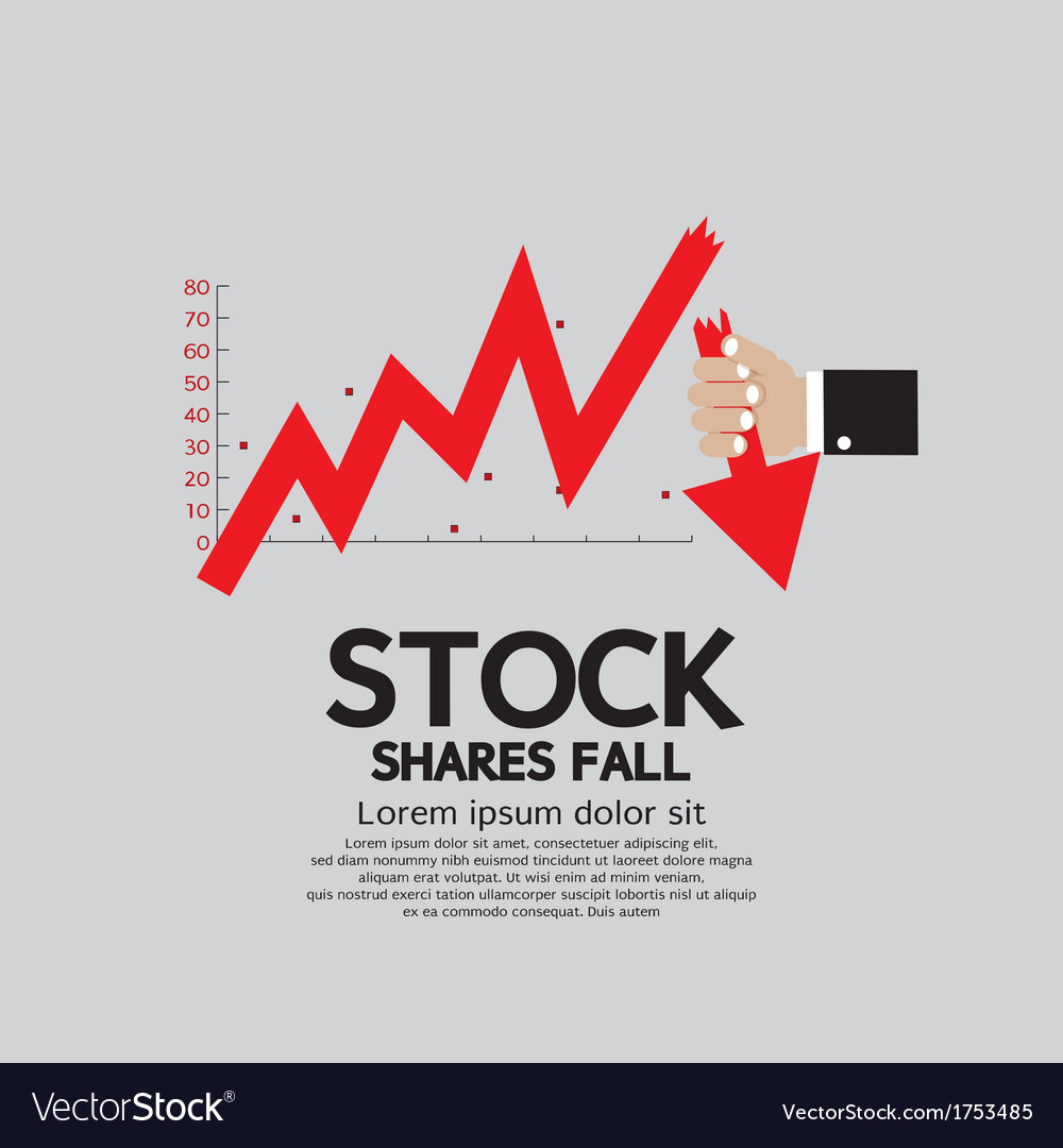 Stock Shares Fall Down Concept Royalty Free Vector Image