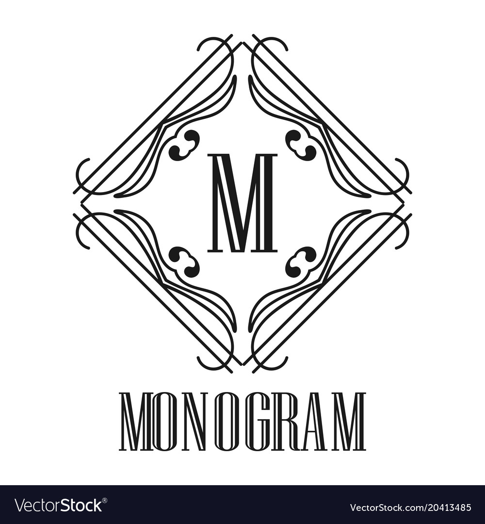 Vintage Ornamental Monogram Royalty Free Vector Image