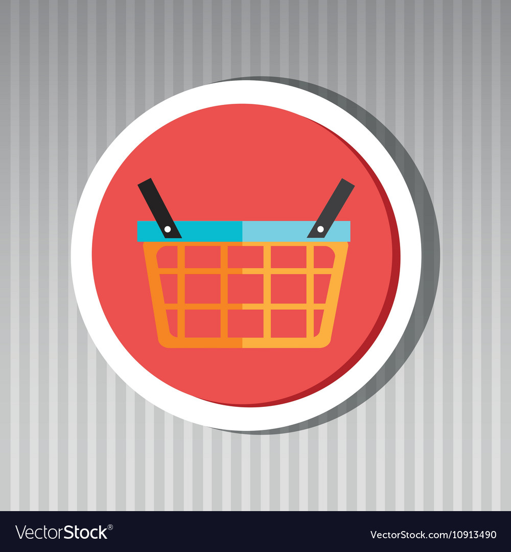 Basket market buy shop store design Royalty Free Vector