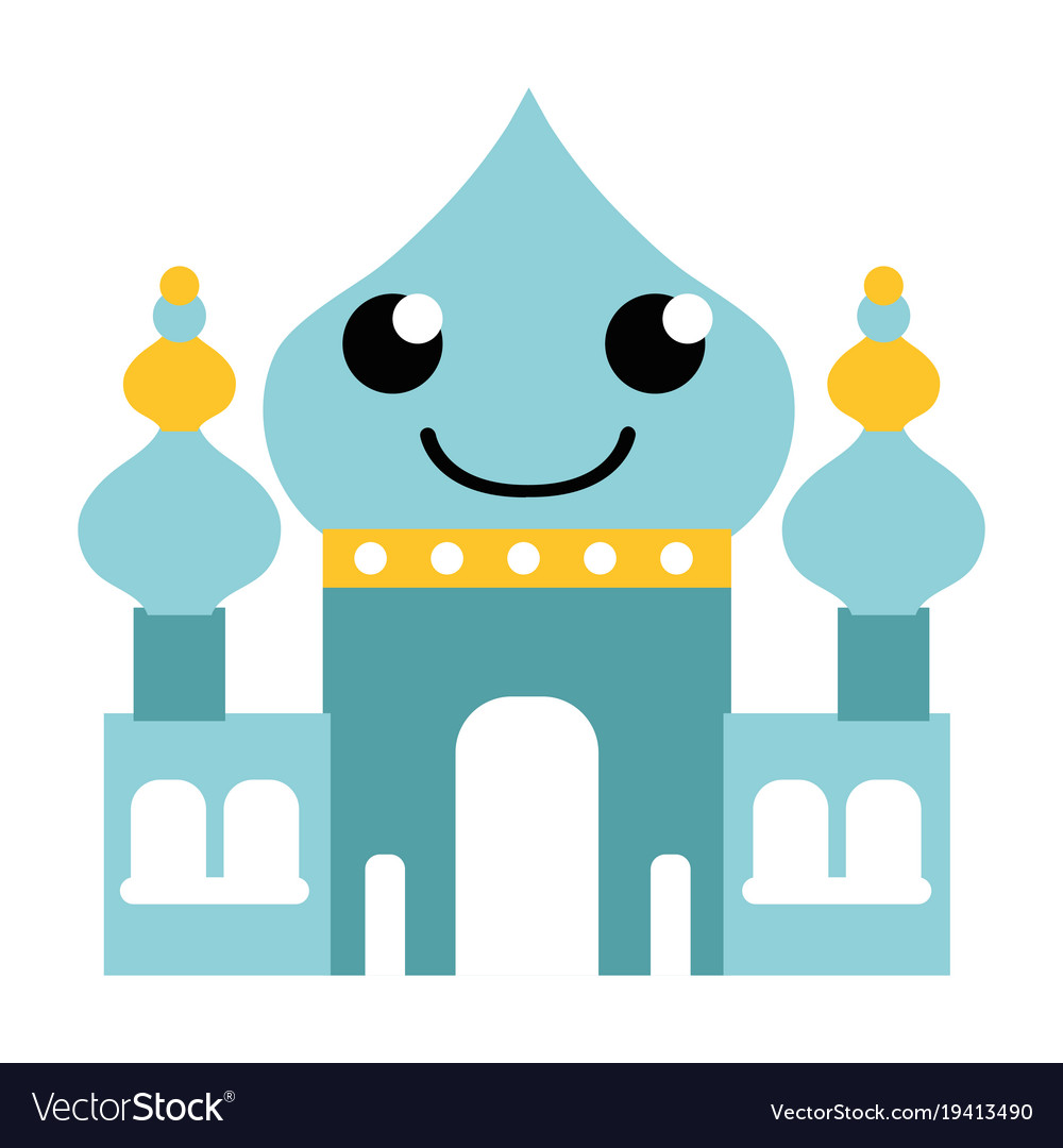Colorful smile taj mahal kawaii cartoon Royalty Free Vector Colorful smile taj mahal kawaii cartoon Royalty Free Vector