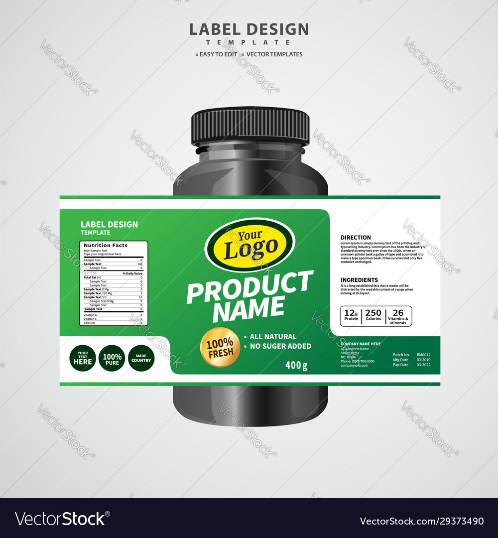 Label and packaging template design Royalty Free Vector