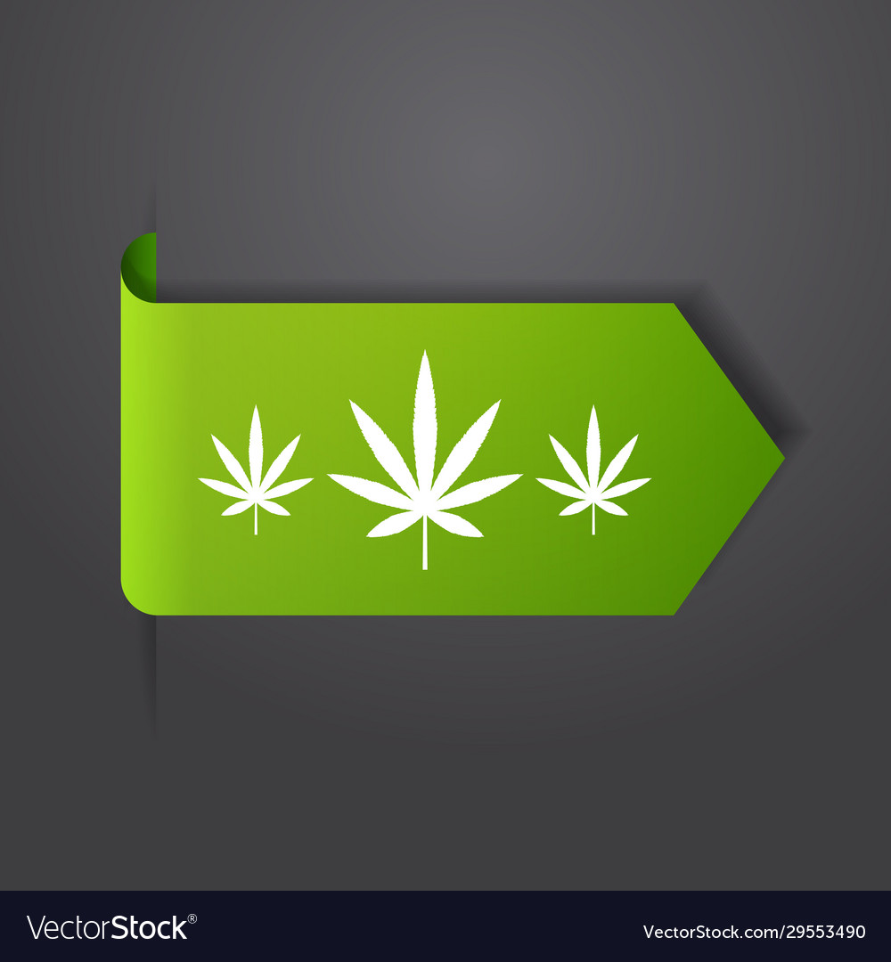 Marijuana leaf sticker cbd oil label thc free icon