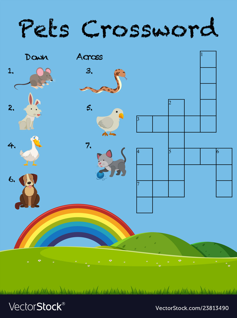 Pet Crossword Game Template Royalty Free Vector Image Pet Crossword Game Template Royalty Free Vector Image