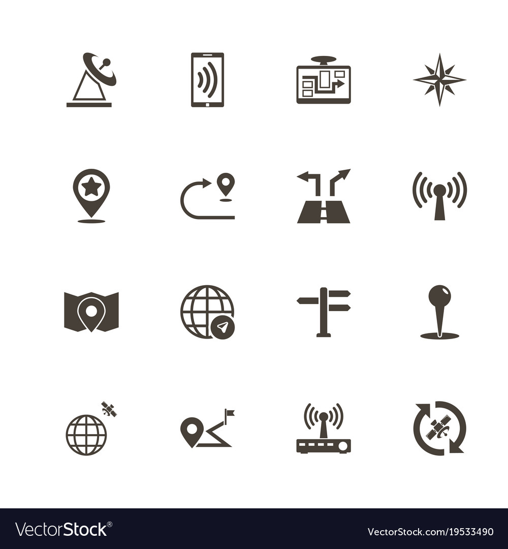 Satellite navigation - flat icons