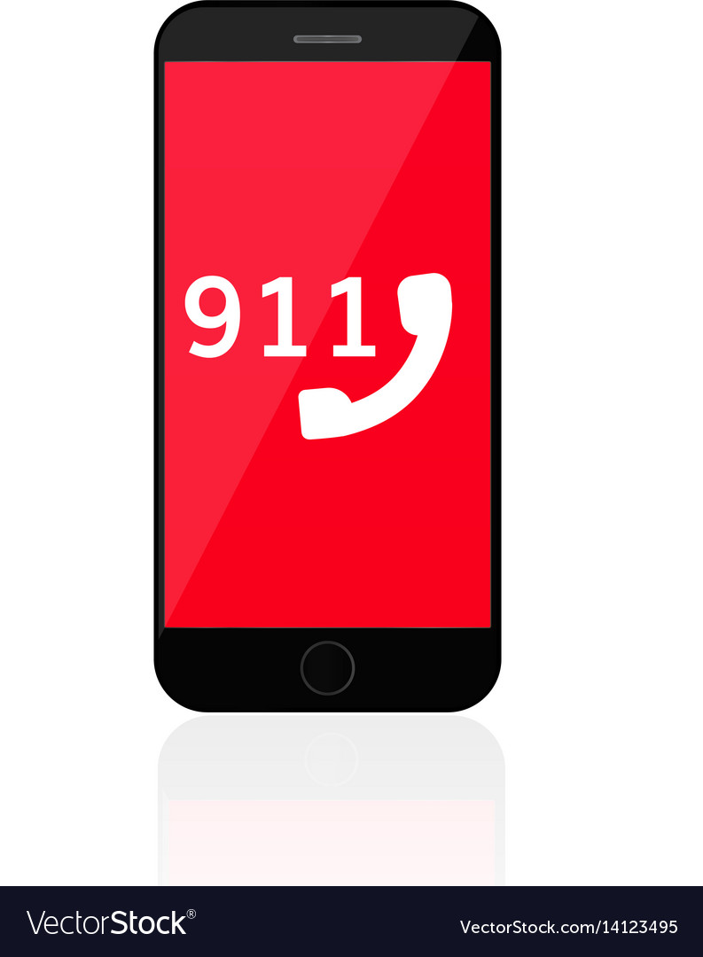 911 emergency call number mobile phone Royalty Free Vector