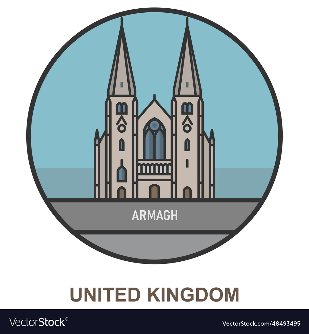 Armagh cities and towns in united kingdom Vector Image