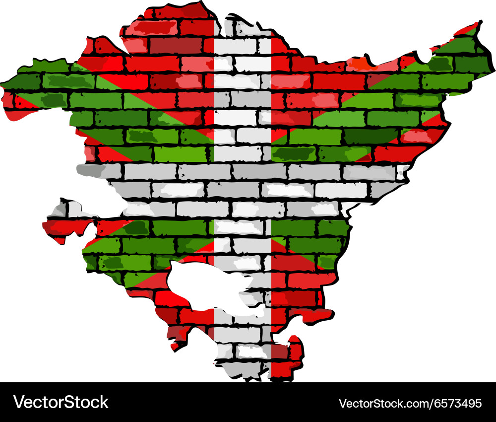 Basque map on a brick wall Royalty Free Vector Image