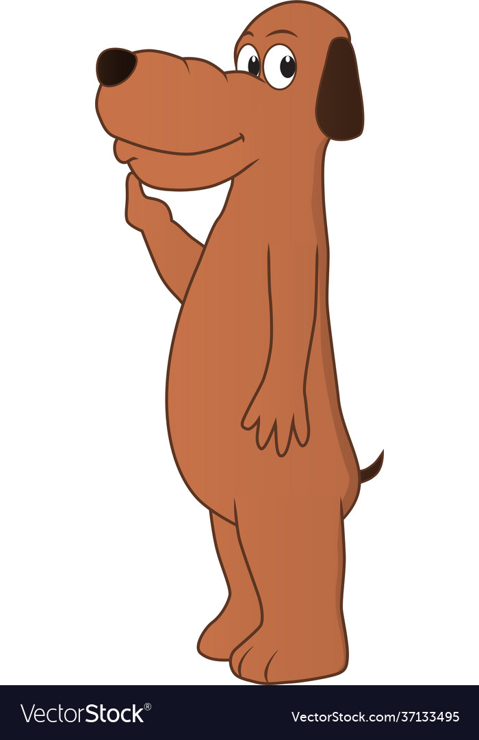 Cartoon a friendly brown dog