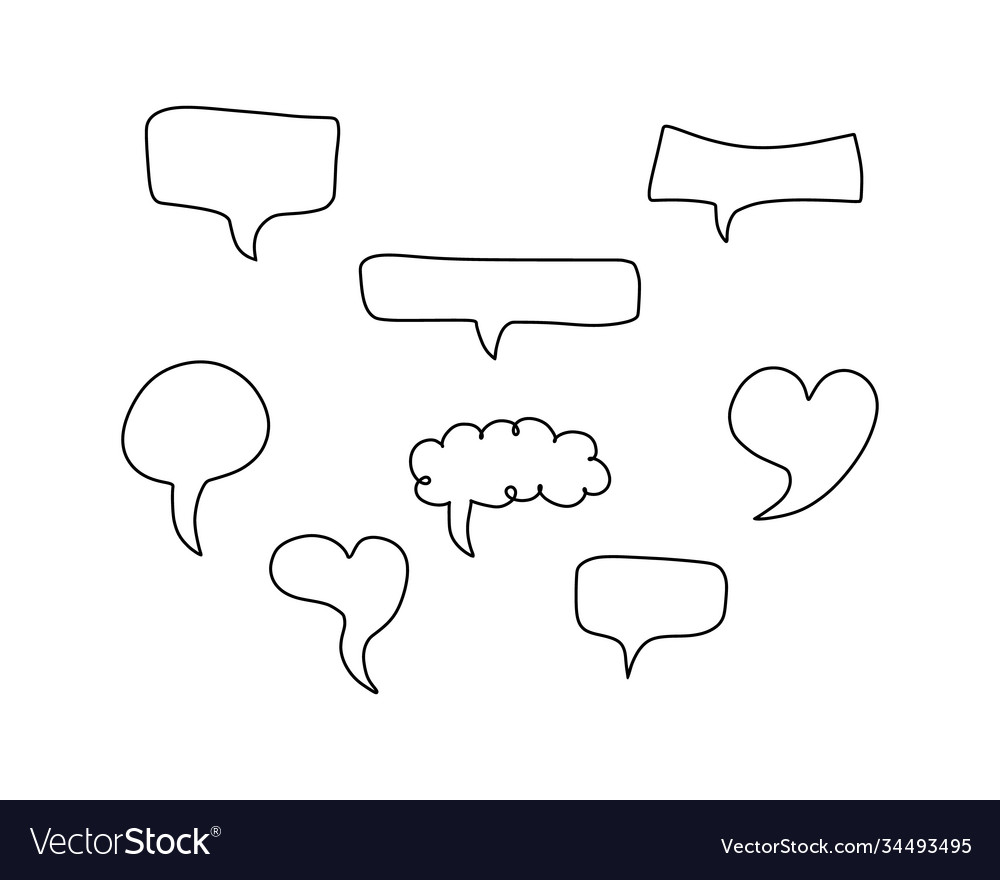 Chat icon in flat style outline speech symbol