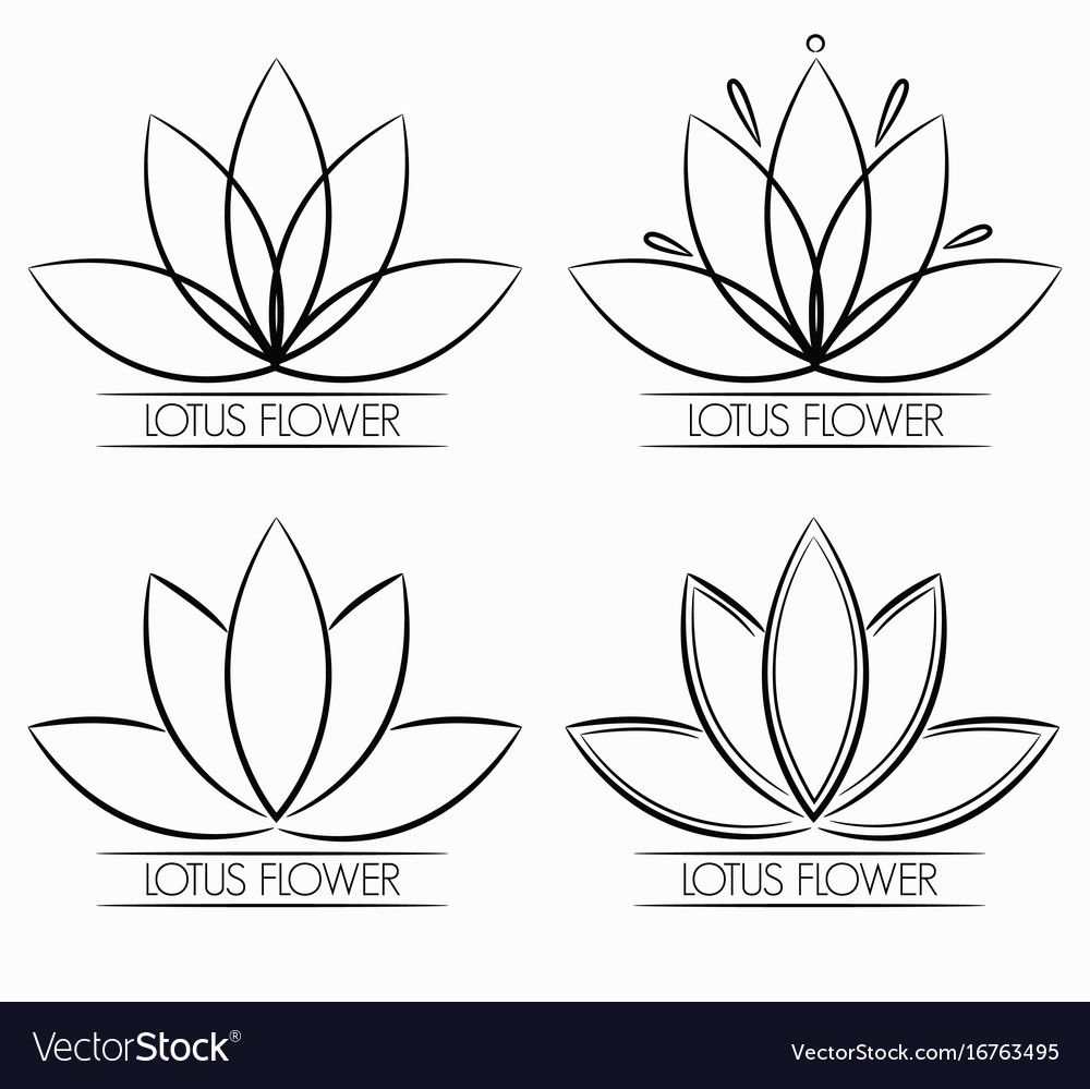 Floral lotus flower logo abstract Royalty Free Vector Image