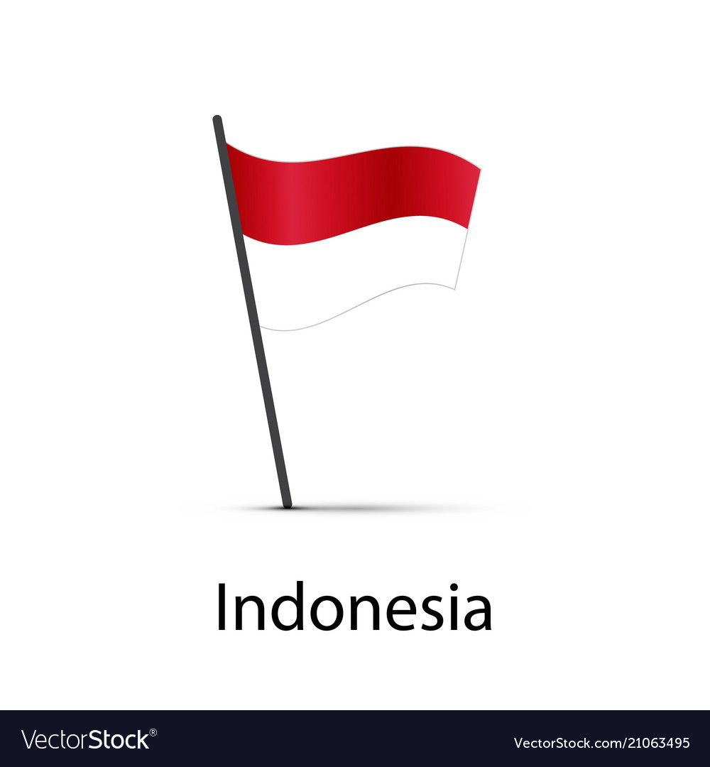 Indonesien Flagge auf dem Pol Infografikelement