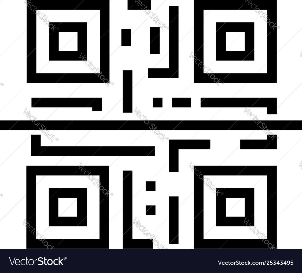 Qr code scan icon outline style Royalty Free Vector Image