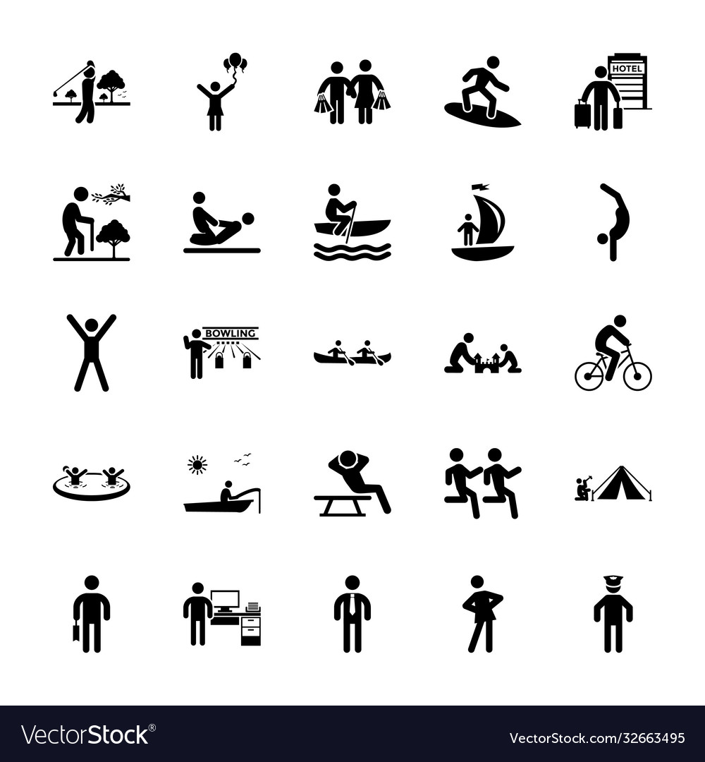 Set holiday pictograms Royalty Free Vector Image