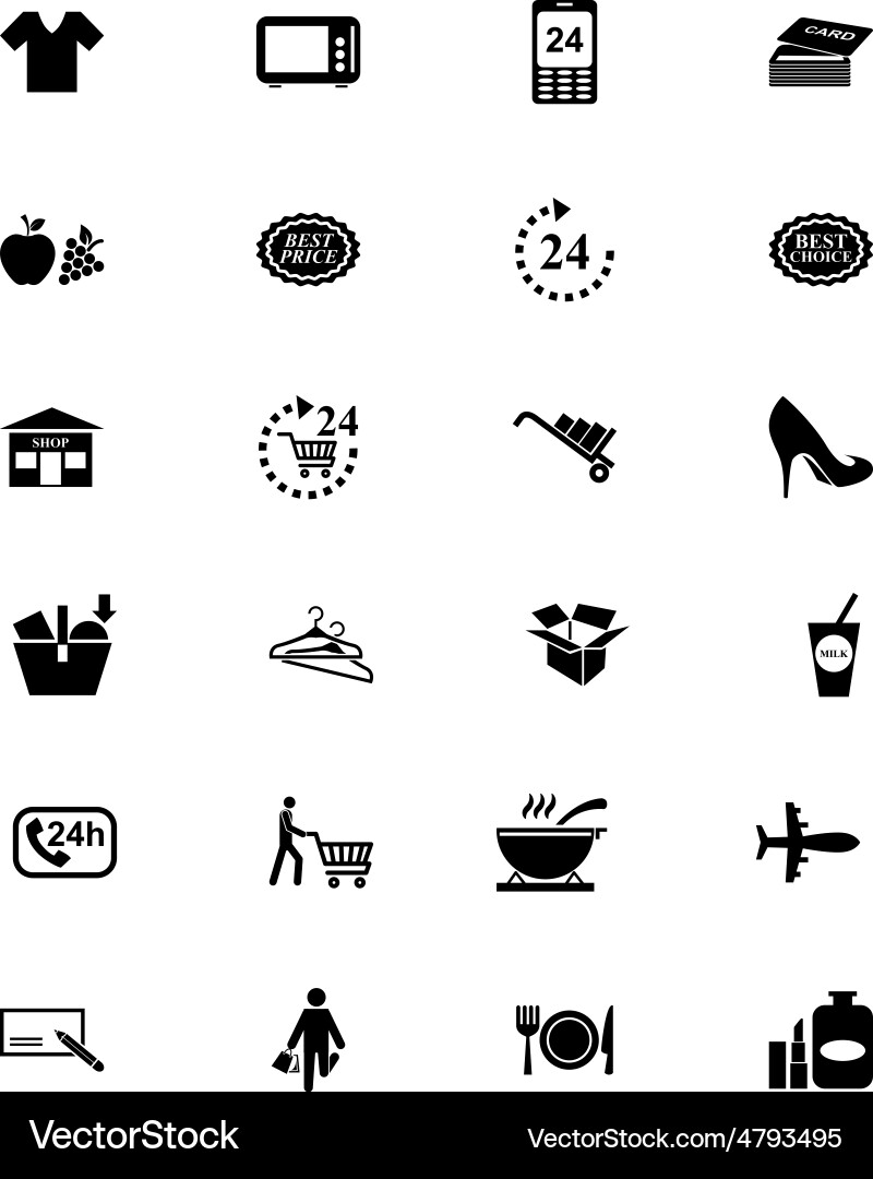 Shopping solid icons 2 Royalty Free Vector Image