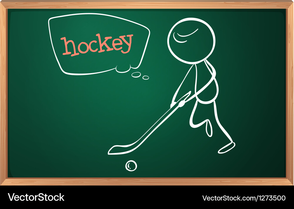 A blackboard with hockey player Royalty Free Vector Image