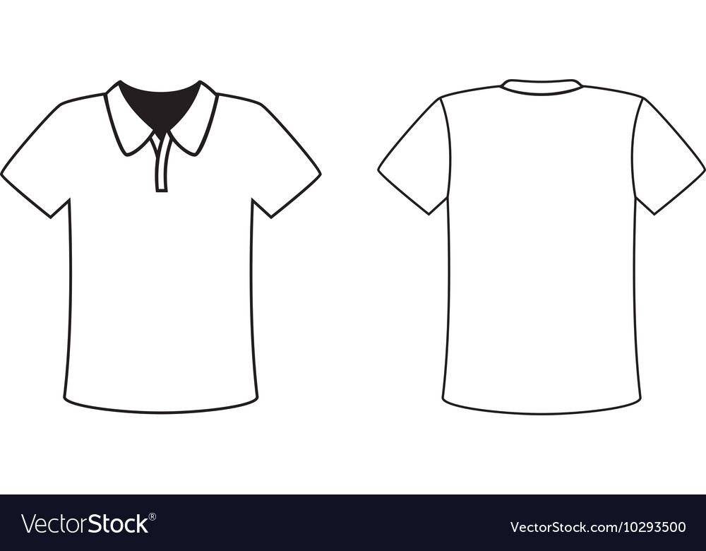 Blank Front And Back Polo T Shirt Design Template Vector Image