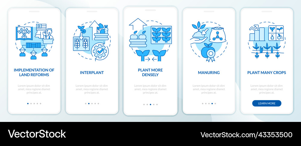 Increasing farming productivity blue onboarding Vector Image