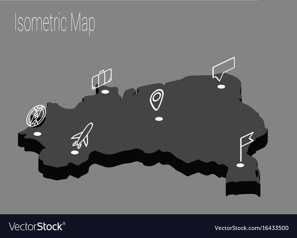 Map brazil ismetric concept