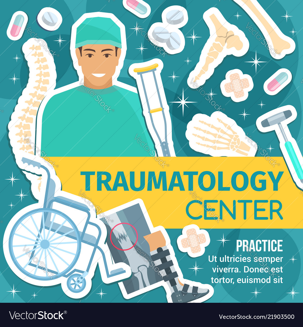 Traumatology joint rehabilitation medical clinic Vector Image