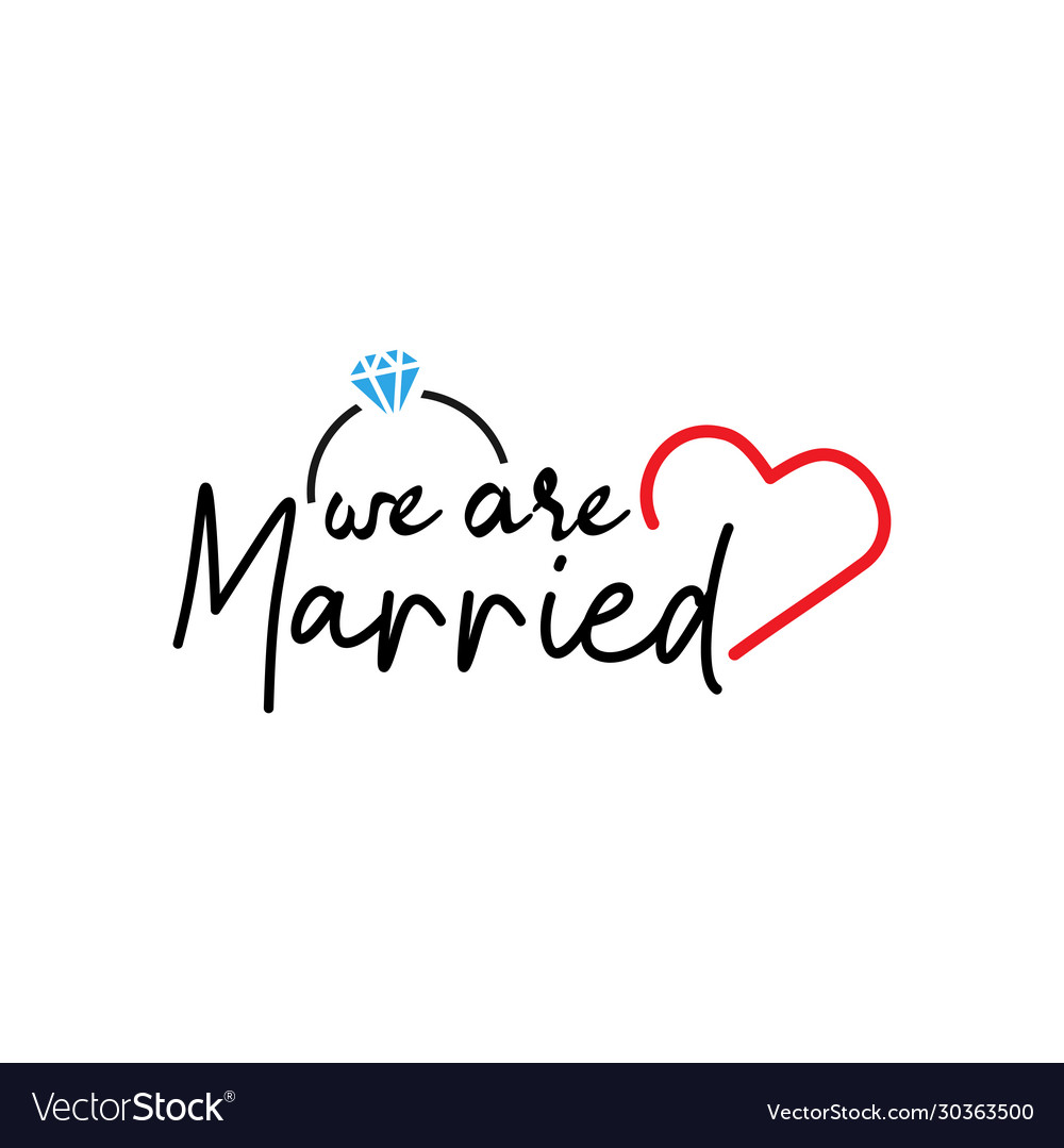 wedding-quote-lettering-typography-we-are-married-vector-image