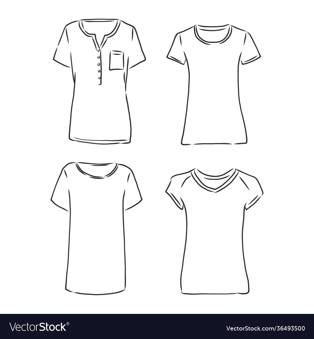 Womens fashion garments t shirt sketch