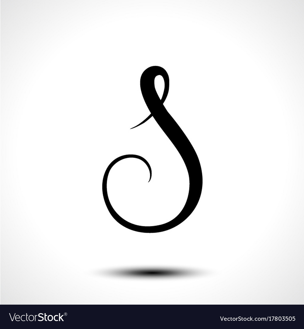 Alphabet Letter S Lettering Calligraphy Royalty Free Vector