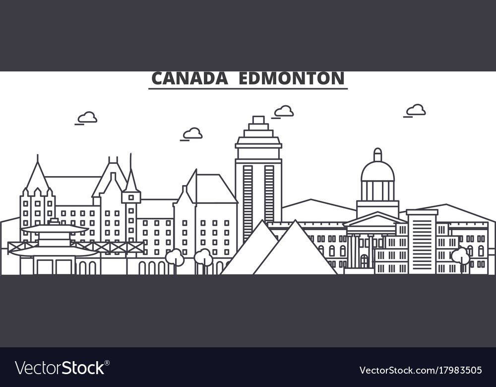 Canada edmonton architecture line skyline Vector Image