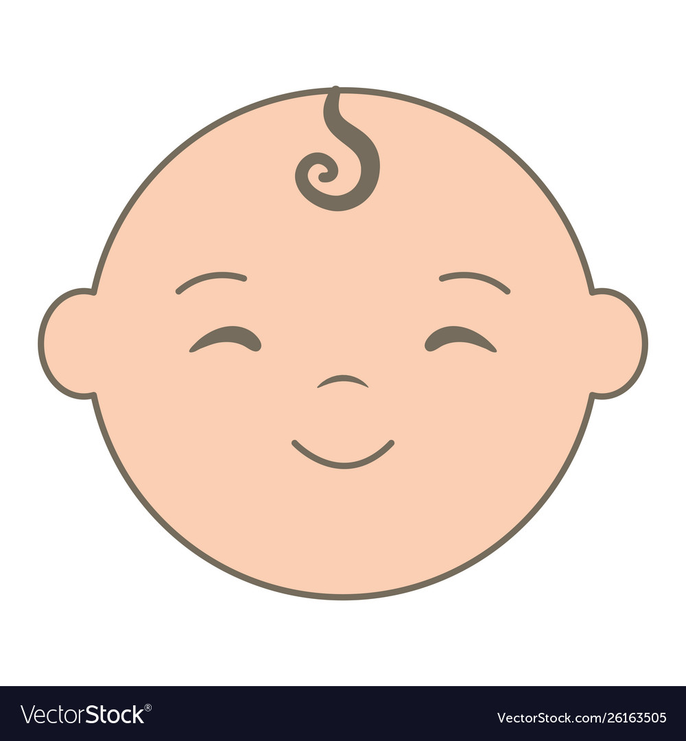 Cute Little Baby Boy Head Character Royalty Free Vector