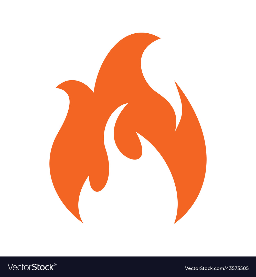 Fire icon flat flame Royalty Free Vector Image