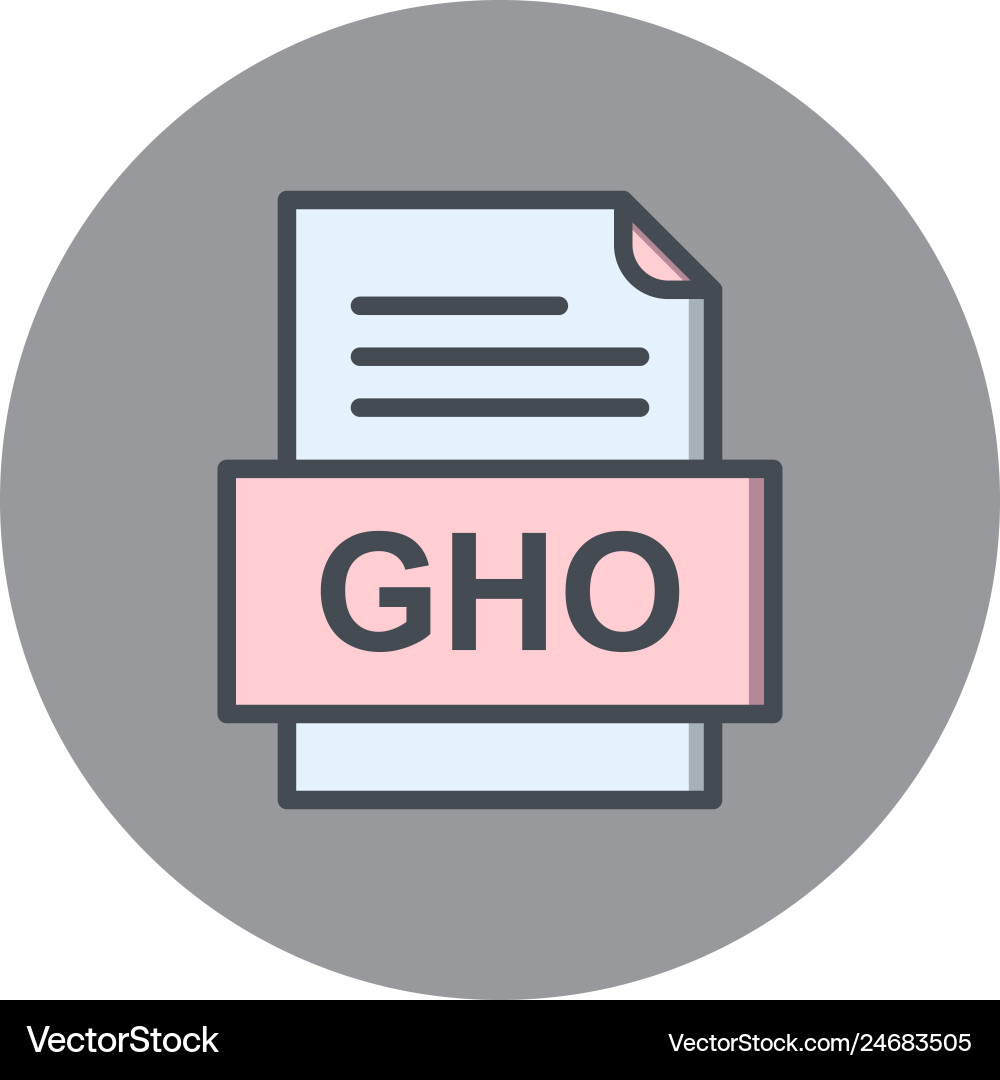 Gho file document icon Royalty Free Vector Image