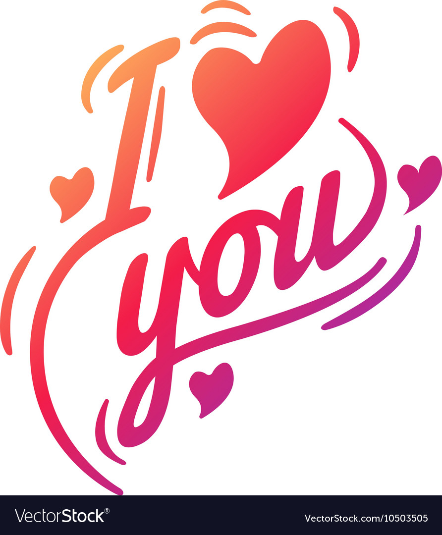 I love you logo badge Royalty Free Vector Image