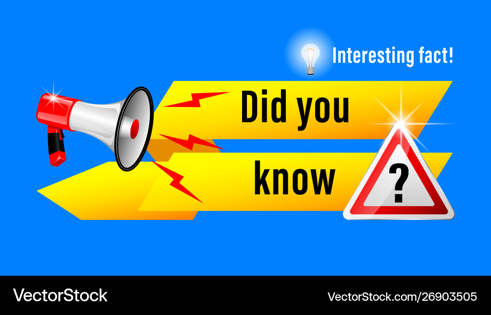 Interesting fact inscription banner Royalty Free Vector