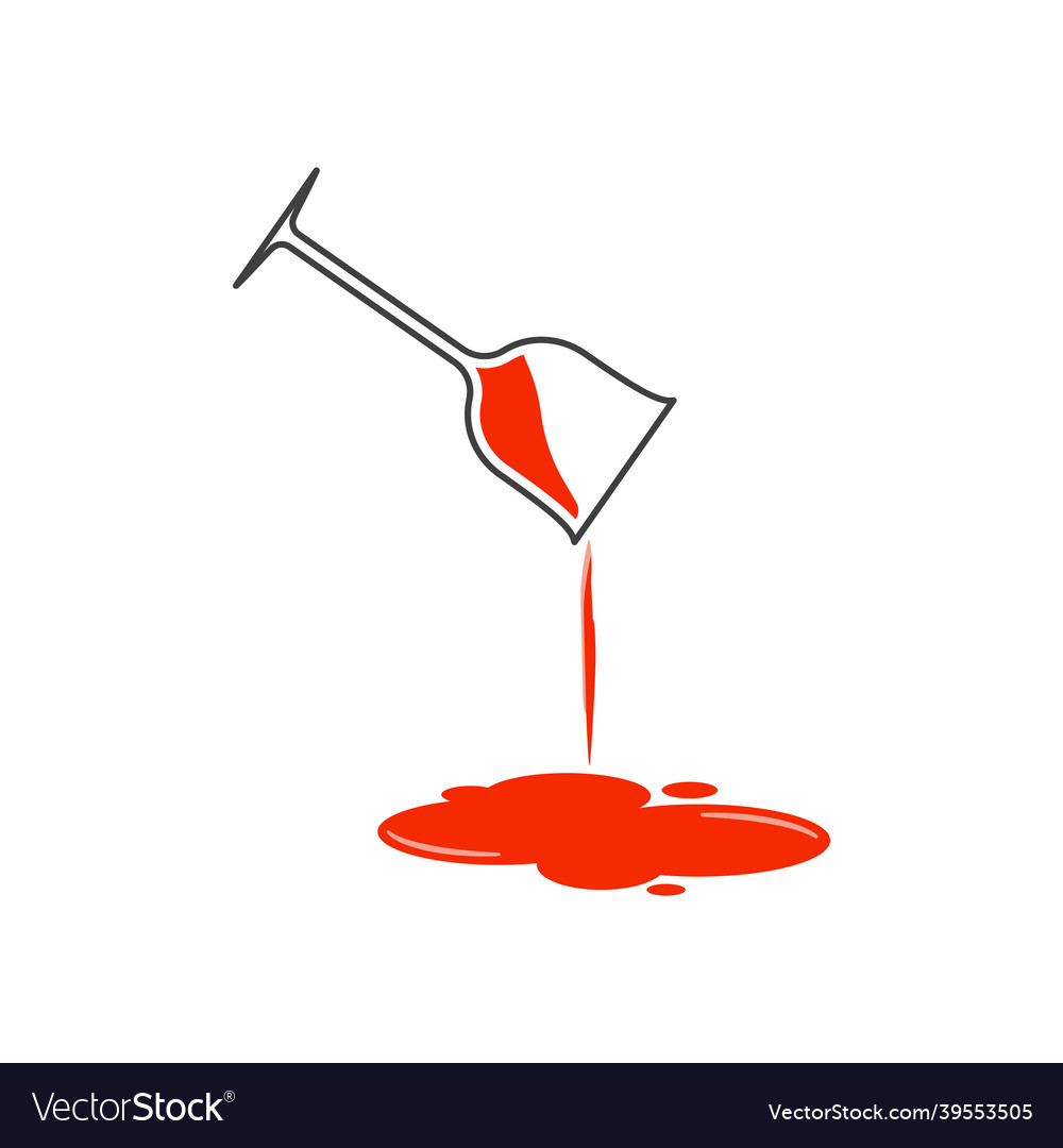 Spilled wine icon an image of alcoholic drink