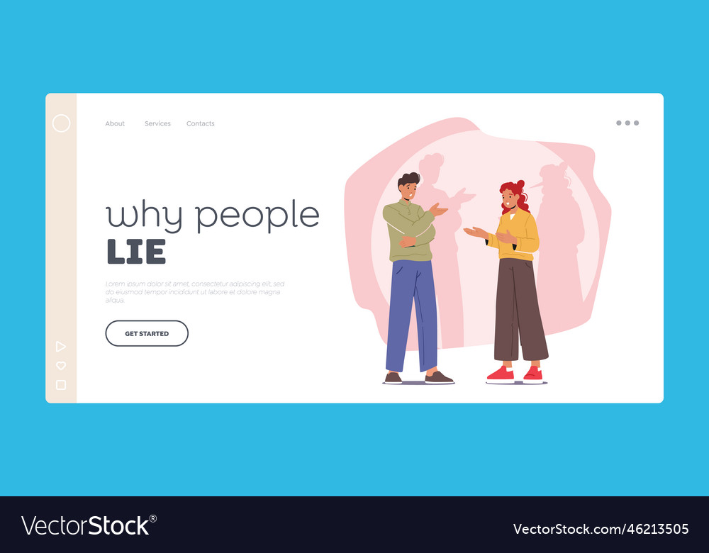 Why people lie landing page template male Vector Image