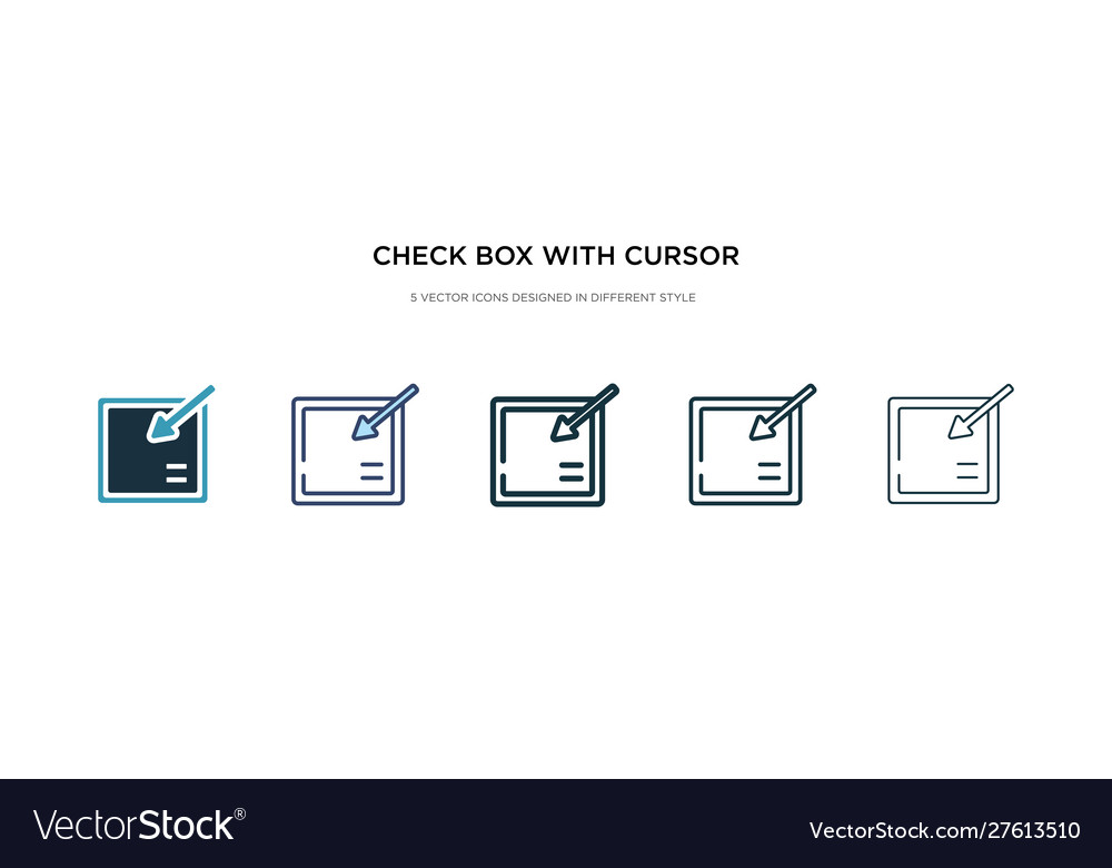 Check box with cursor icon in different style