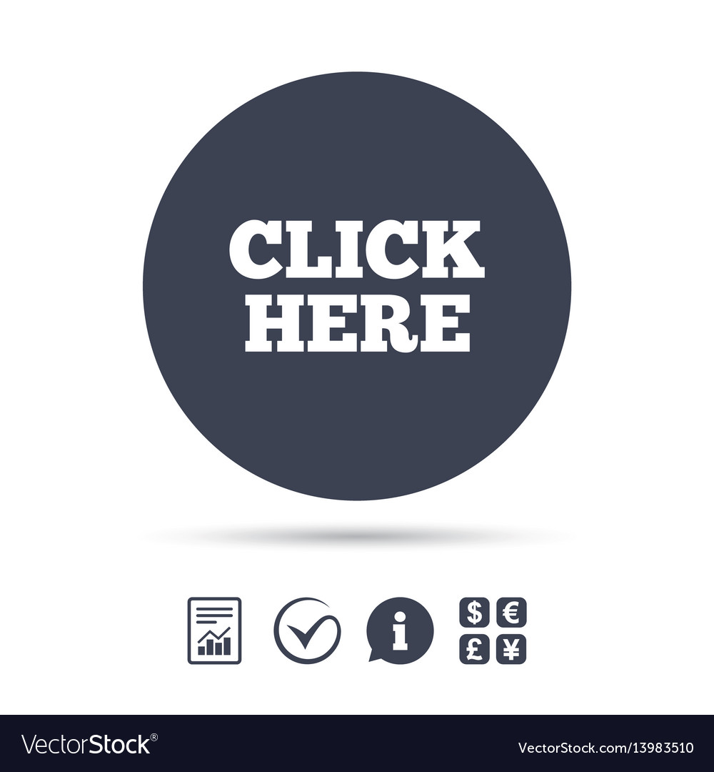 Click Here Sign Icon Press Button Royalty Free Vector Image