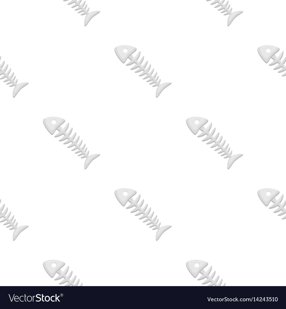 Fish skeleton icon in cartoon style isolated