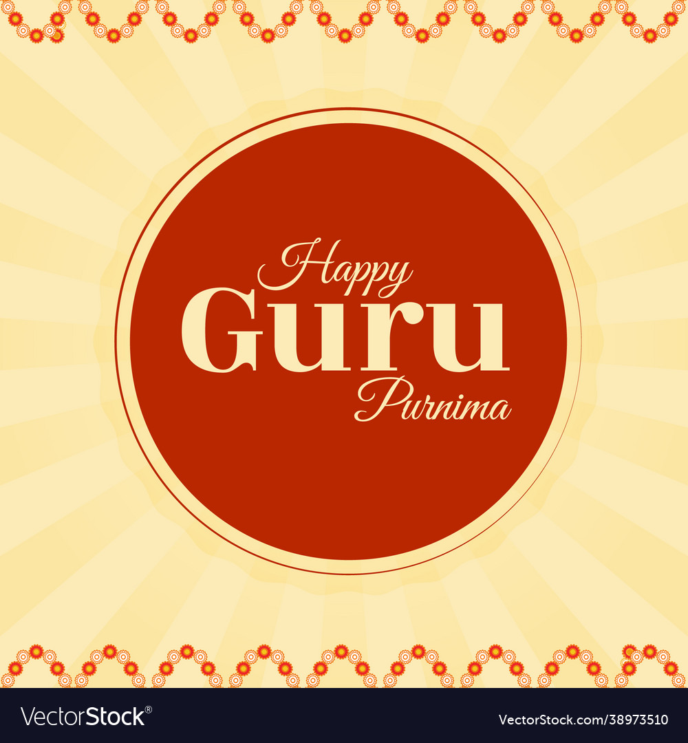 Happy guru purnima banner design Royalty Free Vector Image