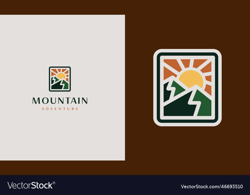 Mountain travel emblems camping outdoor adventure