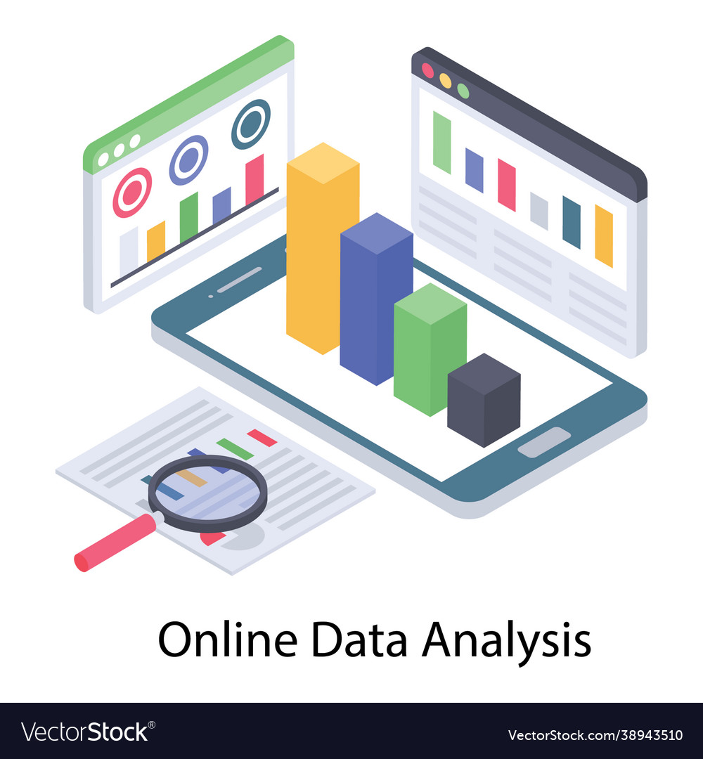 Online data analysis Royalty Free Vector Image