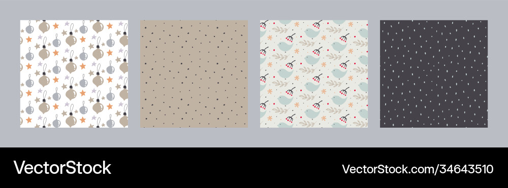 Set christmas seamless patterns Royalty Free Vector Image