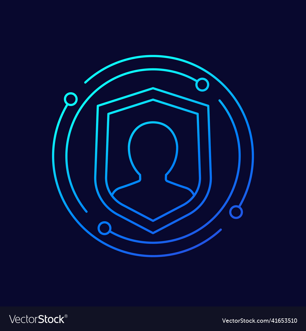 User privacy and security line icon