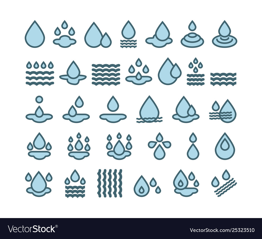 Water icon set on white background Royalty Free Vector Image