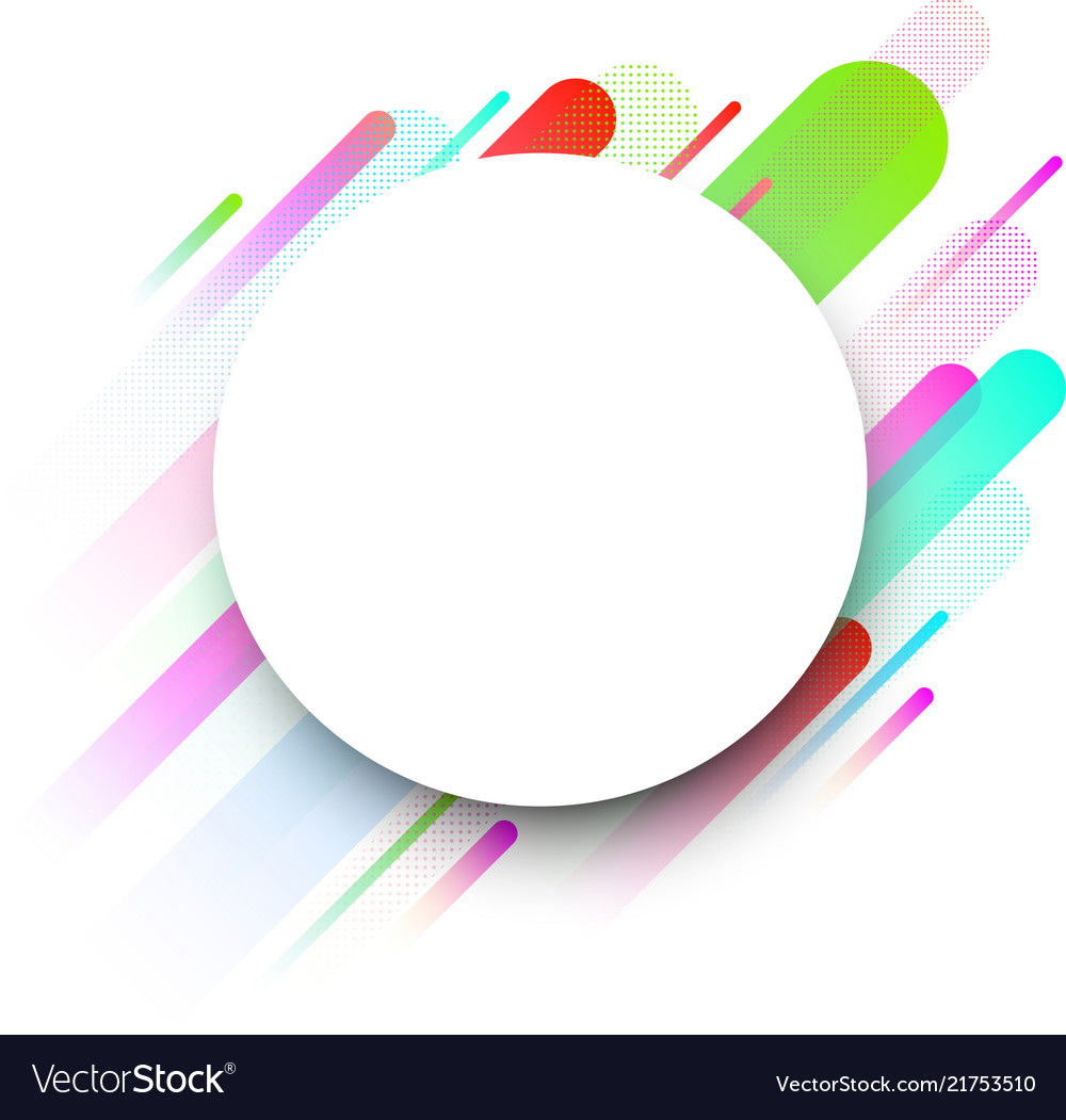 White round background with colour strips Vector Image